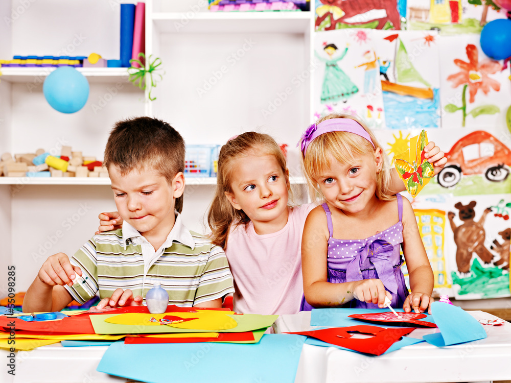 Child cutting out scissors paper. Child cutting out scissors paper.