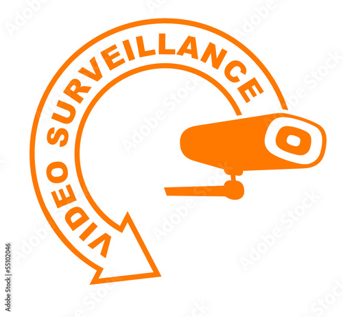 vidéo surveillance flèche orange photo