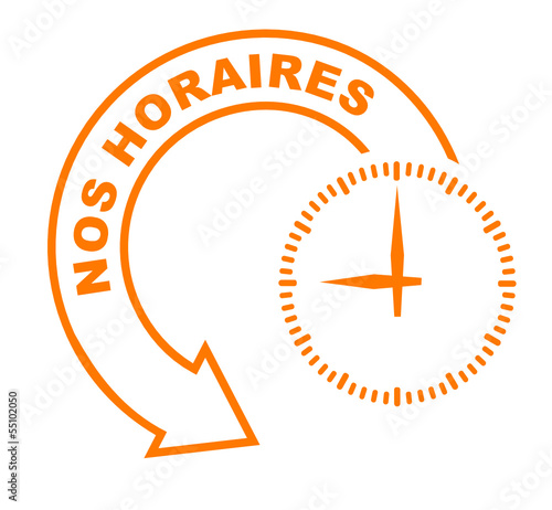 nos horaires flèche orange