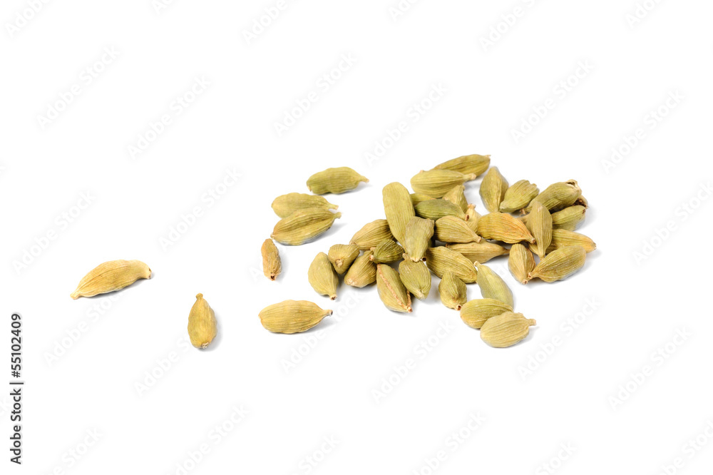 pile of cardamon isolated on white background pile of cardamon isolated on white background