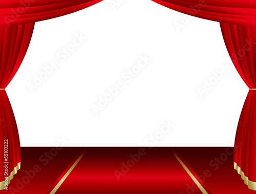 red curtains background Vector