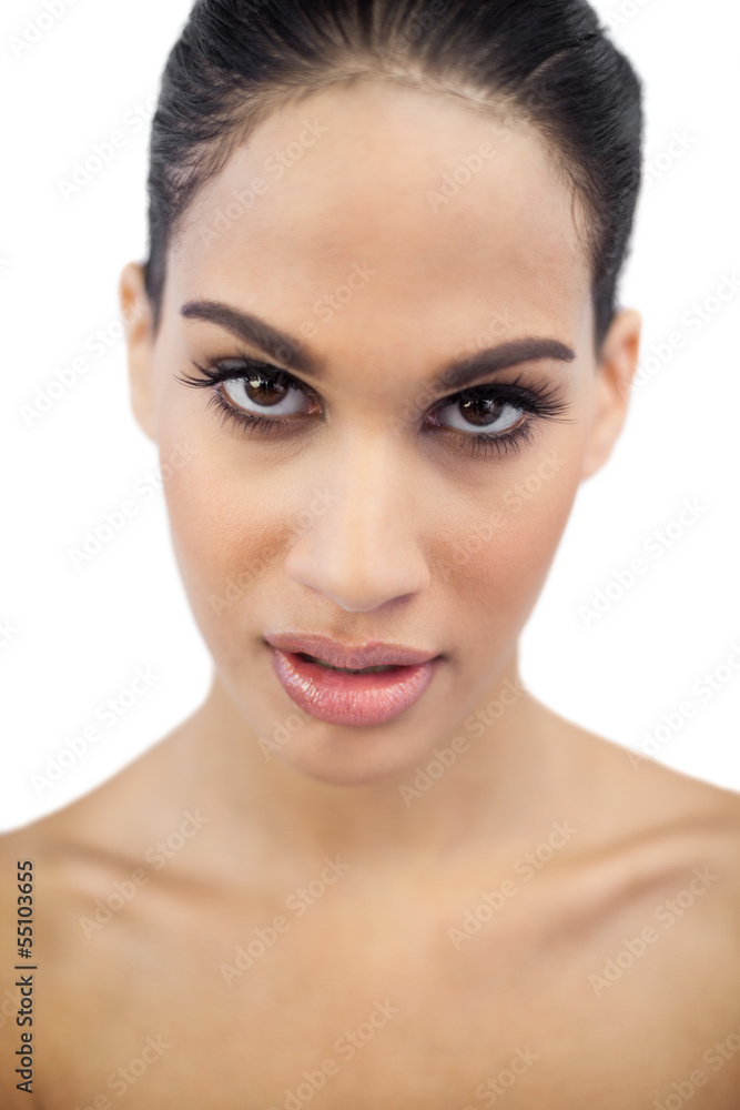 Beautiful woman posing and looking at camera Beautiful woman posing and looking at camera