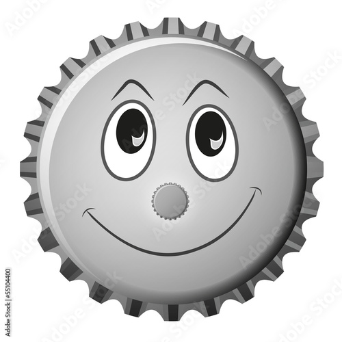 Kronkorken Smiley Frech