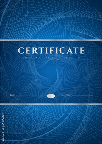 Diploma / Certificate template (design). Guilloche pattern