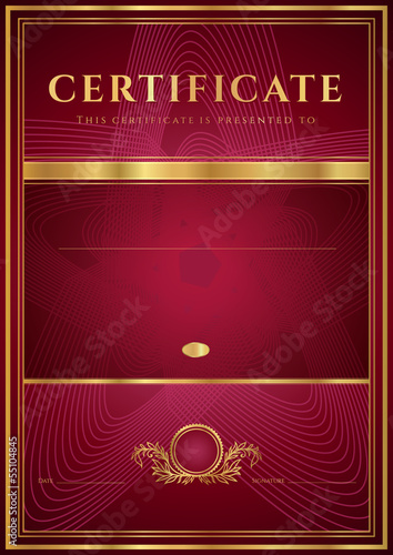 Diploma / Certificate template (design). Guilloche pattern