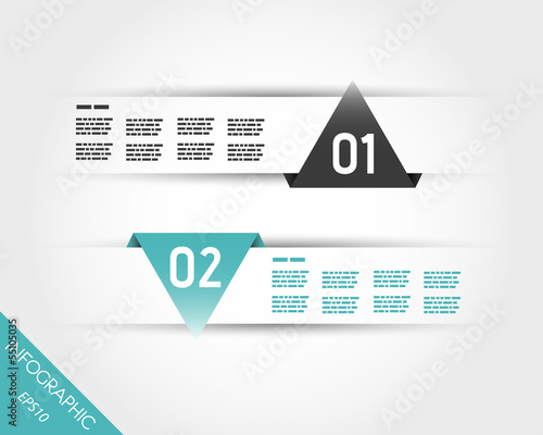 two turquoise triangular infographic stickers