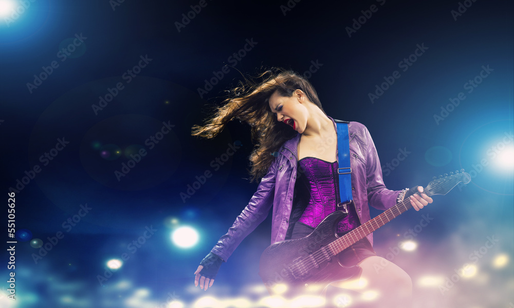 Rock passionate girl with black wings Rock passionate girl with black wings