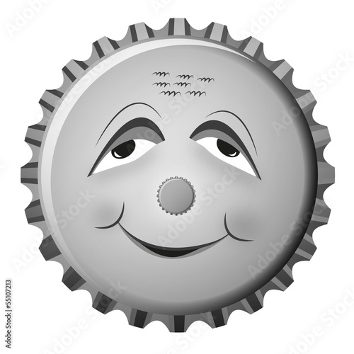 Kronkorken Smiley Zufrieden