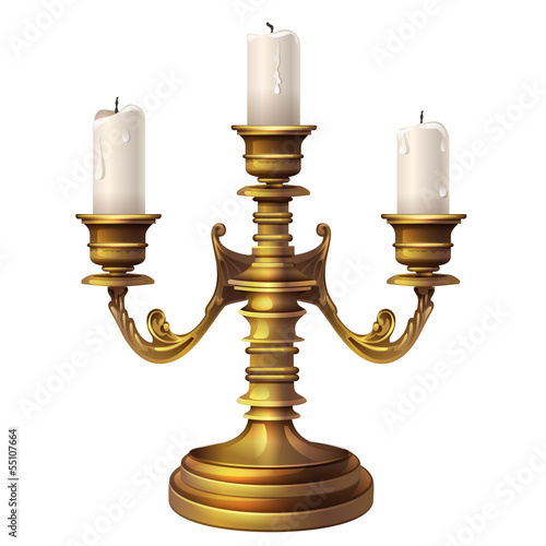 candlestick and three candles