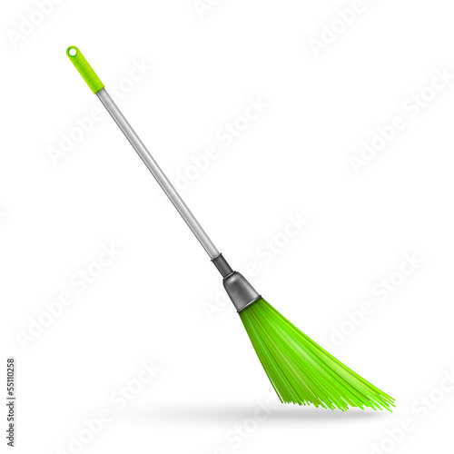 Plastic garden broom.