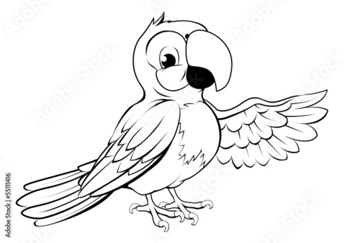 Happy cartoon parrot