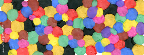 Colored circles made with paint