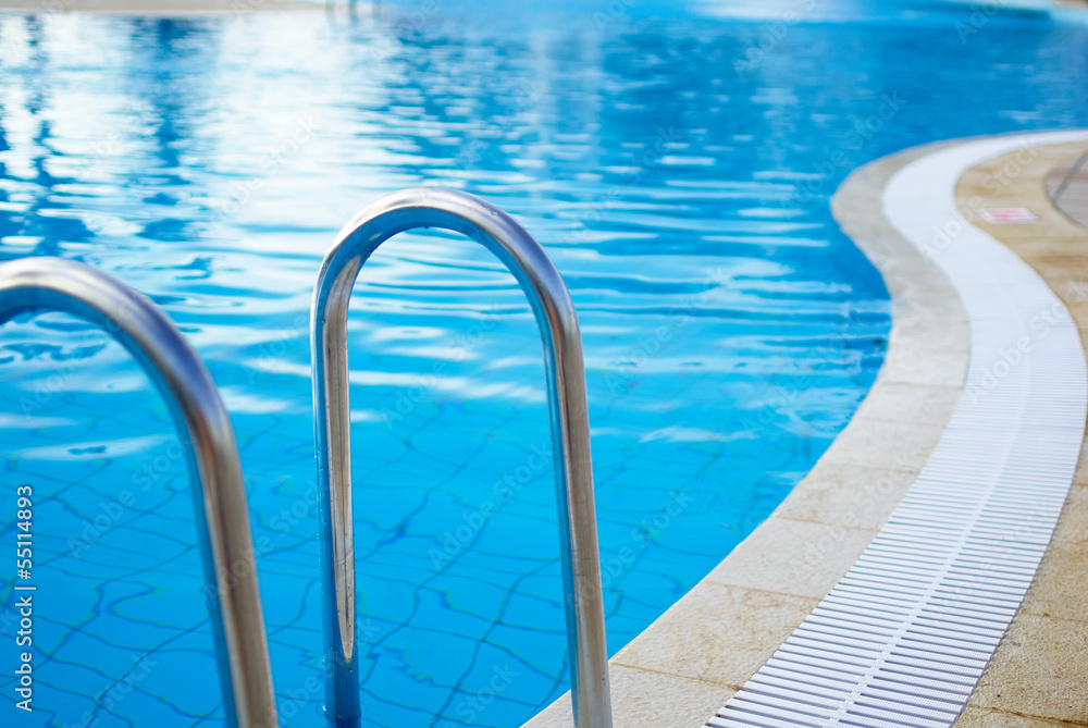 part of swimming pool with blue water