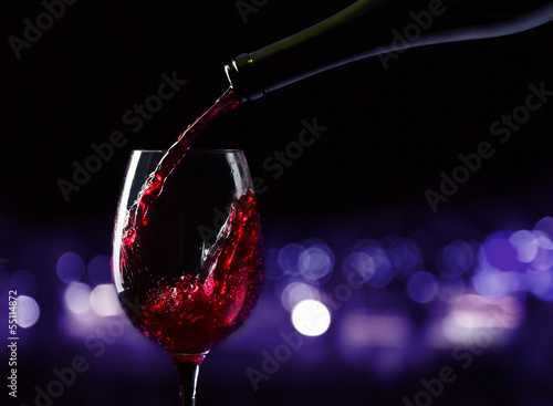 bottle and glass with red wine