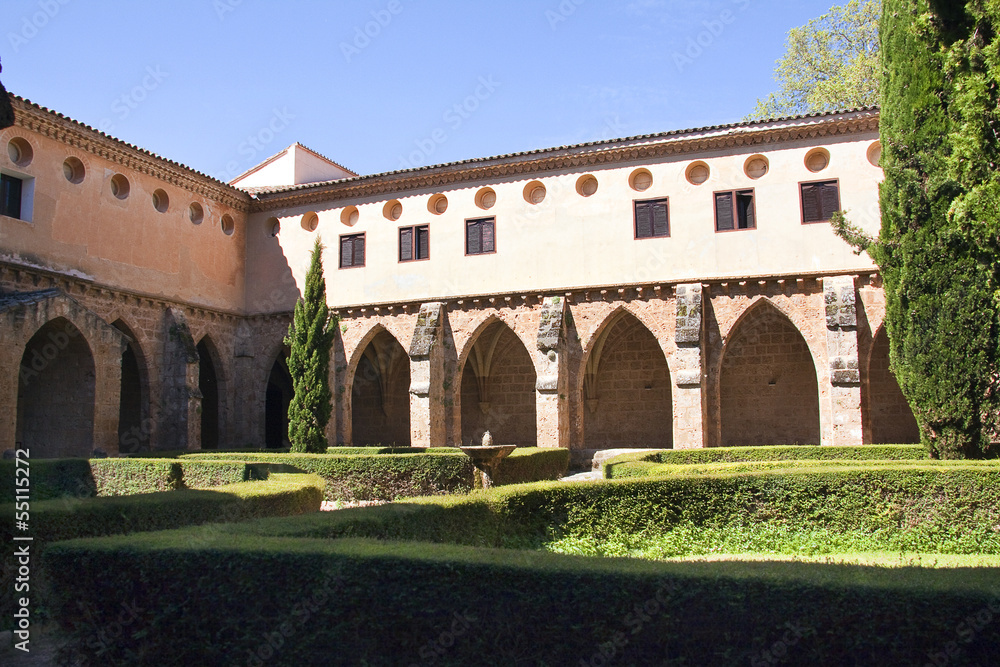 Garden of the cloister in Monasterio de Piedra, Spain