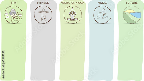 Stress management layouts. Relaxing methods.
