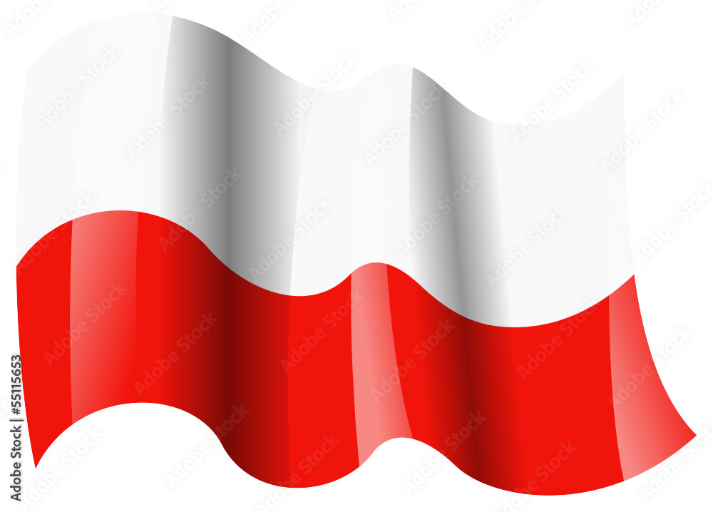 Naklejka premium polen fahne wehend poland flag waving