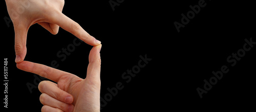 White hand on black