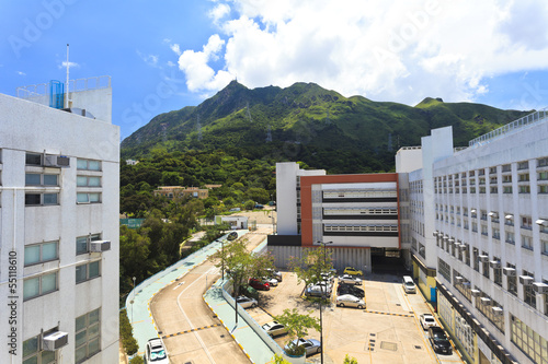Wall Mural Buildings along mountain in Hong Kong