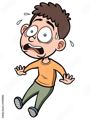 Vector illustration of Cartoon Man scared