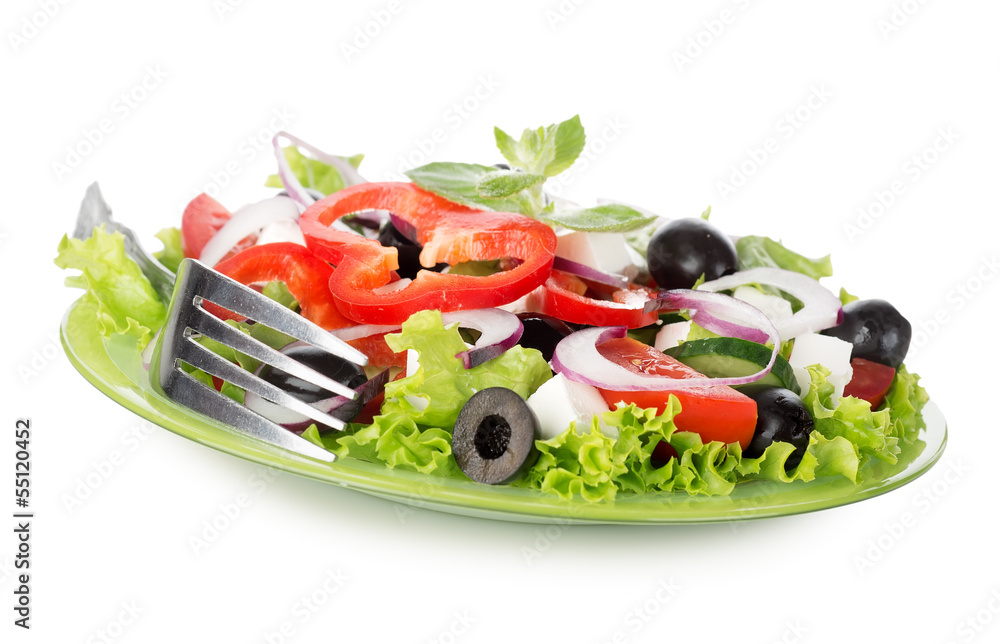 Vegetable salad isolated on white Vegetable salad isolated on white