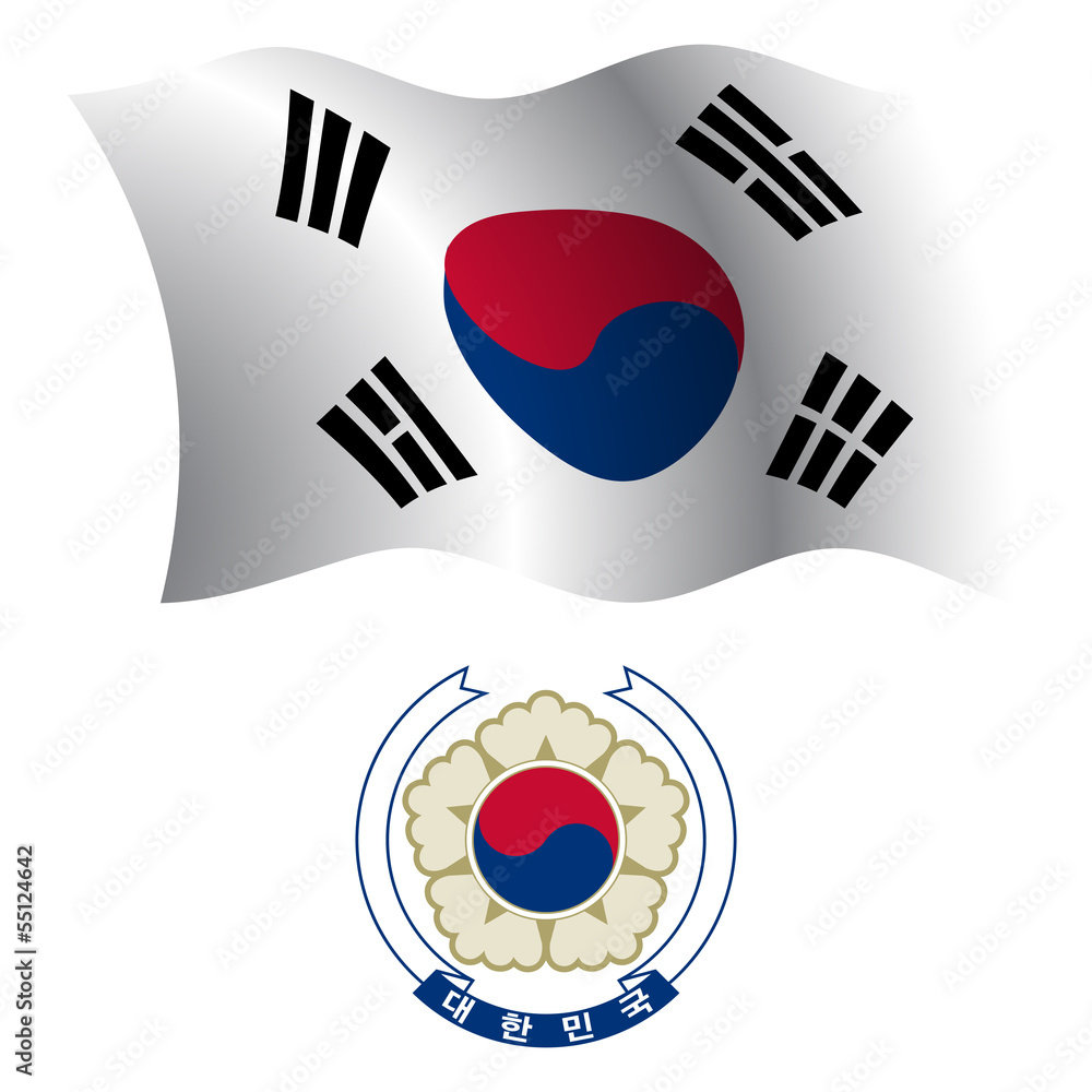 south korea wavy flag and coat