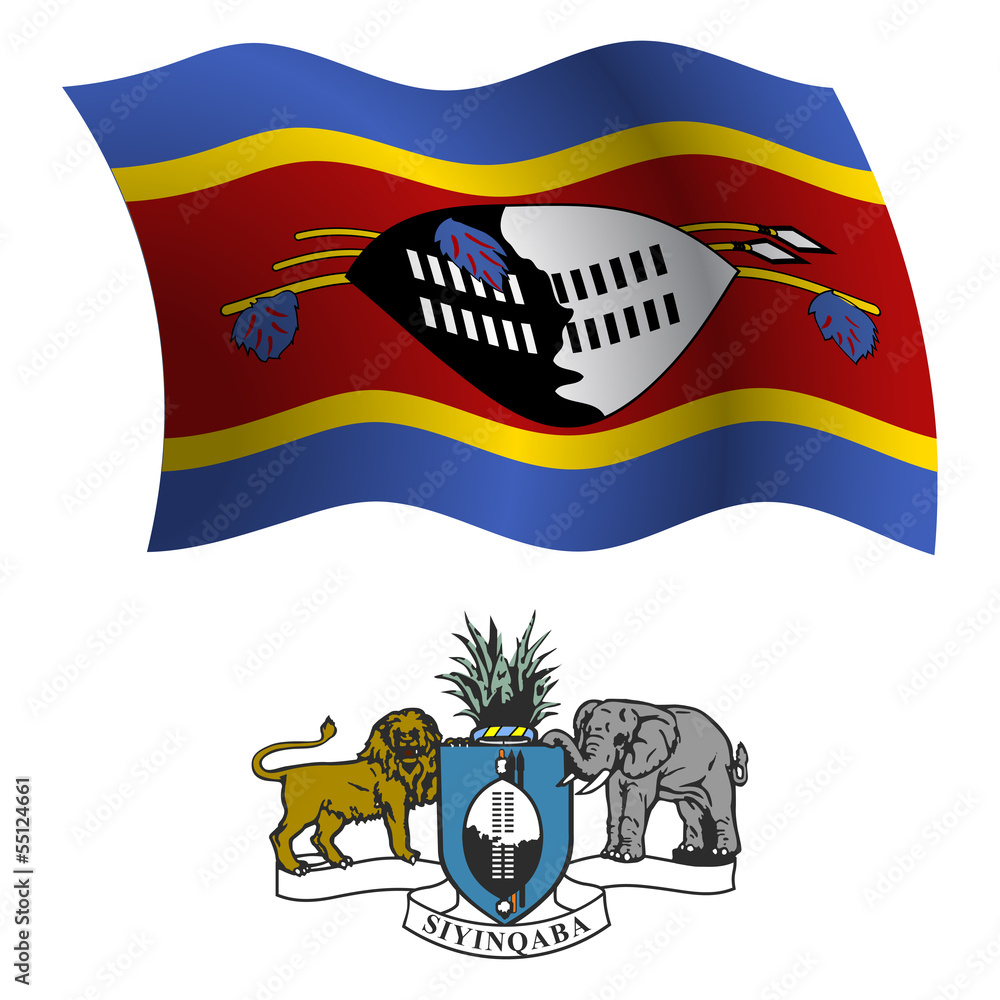 swaziland wavy flag and coat swaziland wavy flag and coat