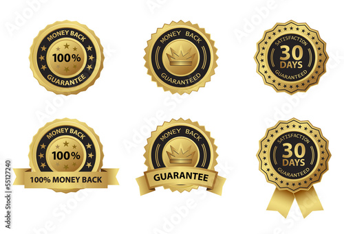 money back guarantee badge and  label set