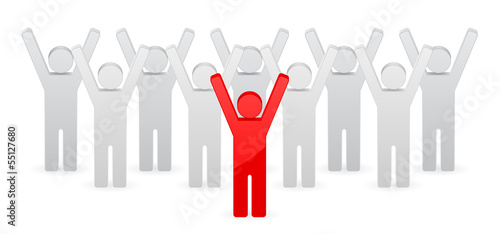 teamwork leader concept 3d icon