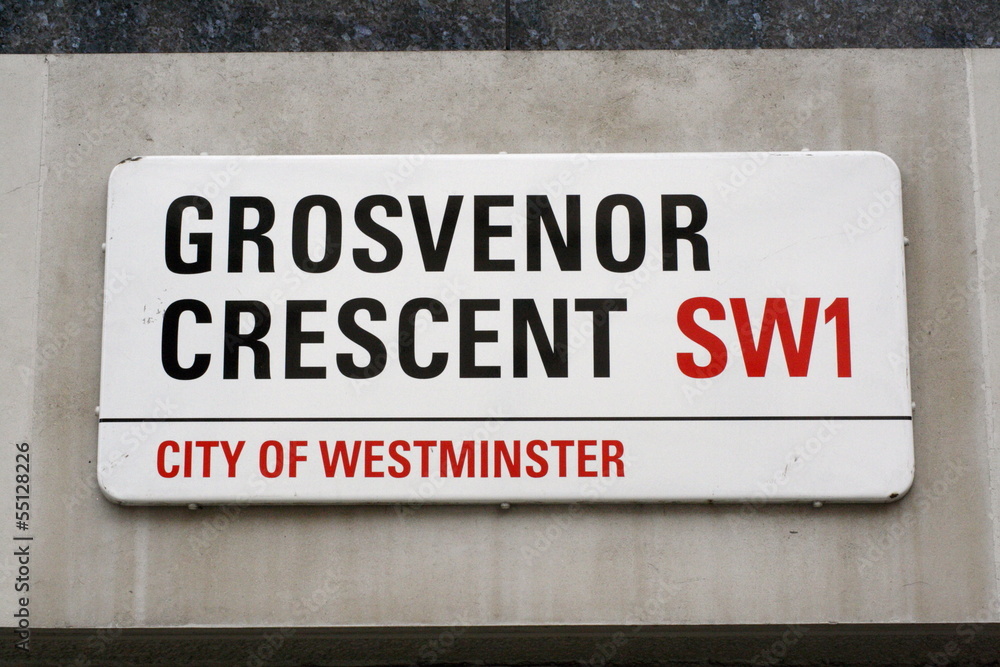 Grosvenor Crescent a London street sign