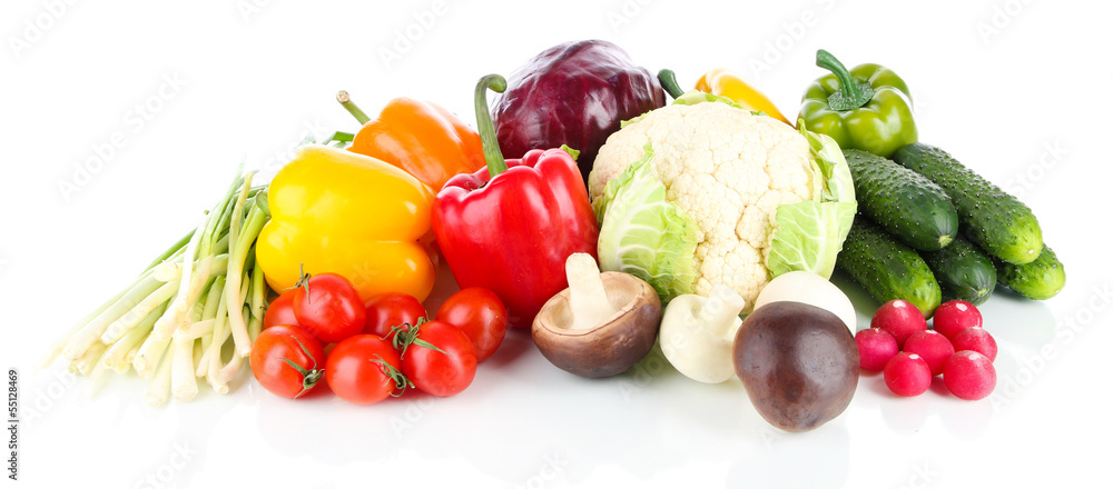 Fresh vegetables isolated on white Fresh vegetables isolated on white