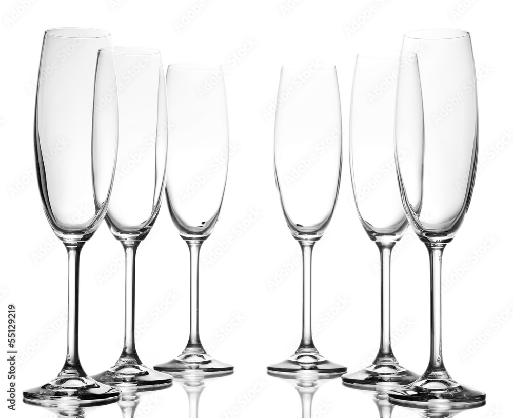 Empty glasses isolated on white Empty glasses isolated on white