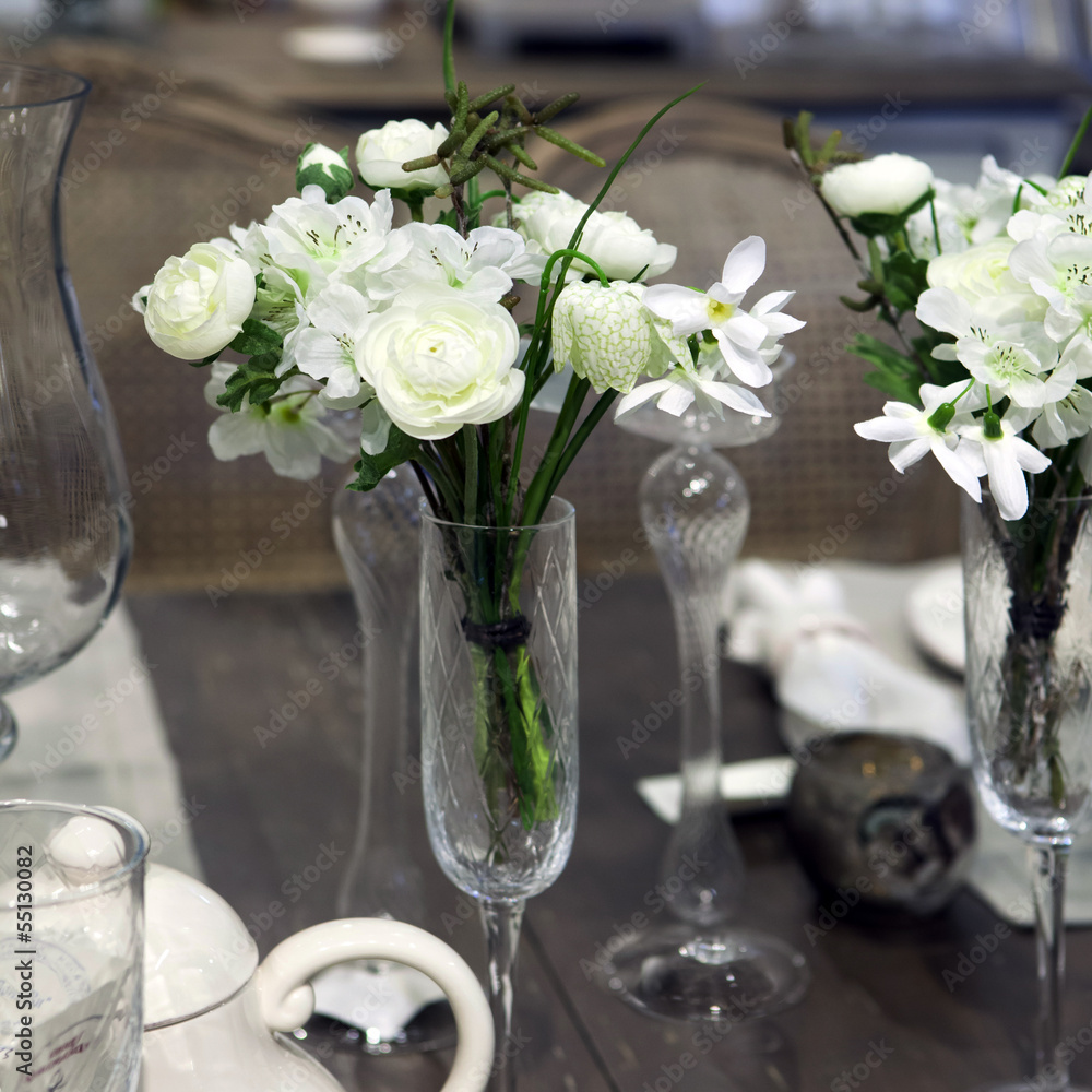 dining table decorated with artificial flower for romantic time dining table decorated with artificial flower for romantic time