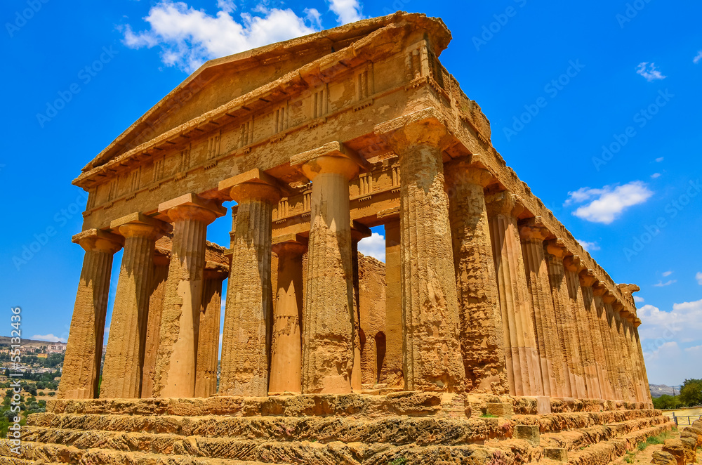 Ruins of ancient temple in Agrigento, Sicily
