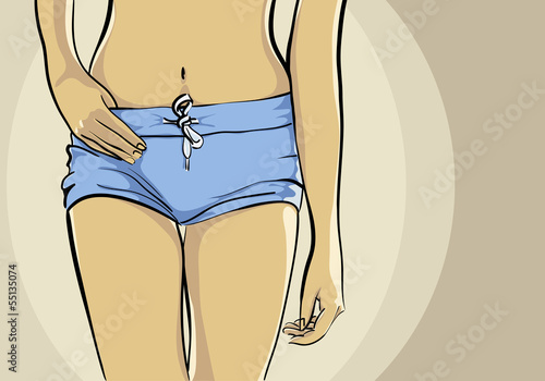 Woman in shorts