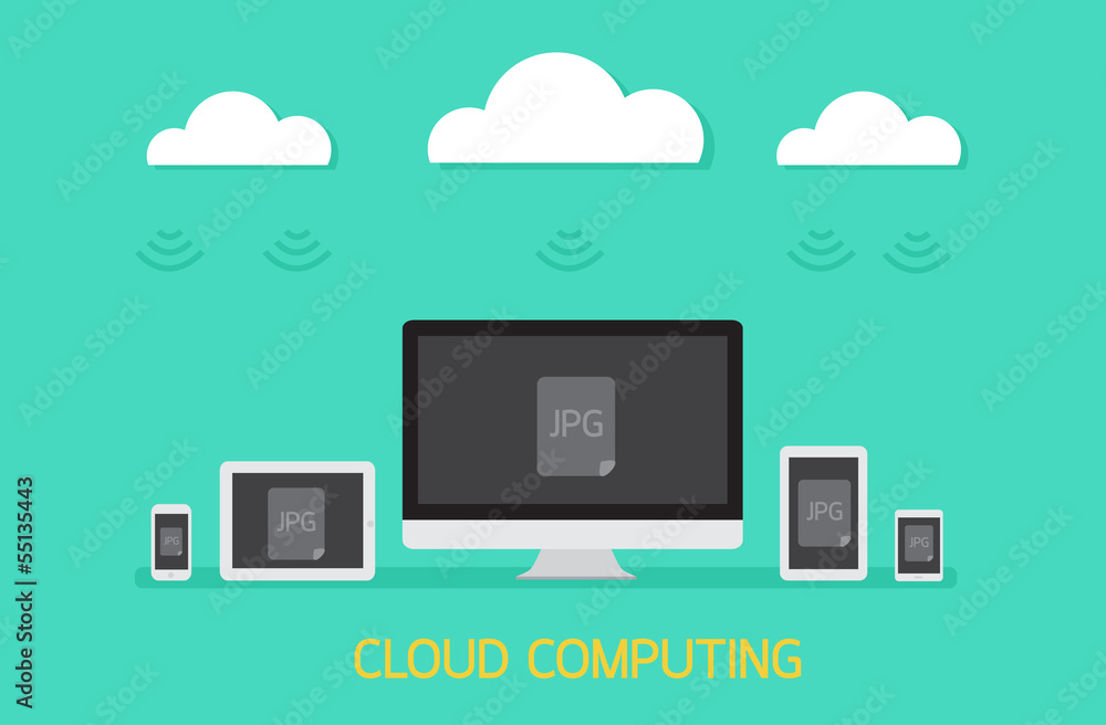Cloud computing concept with photo transfer. eps10 Cloud computing concept with photo transfer. eps10