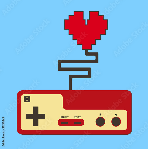 Controller pad control life heart. vector. eps10
