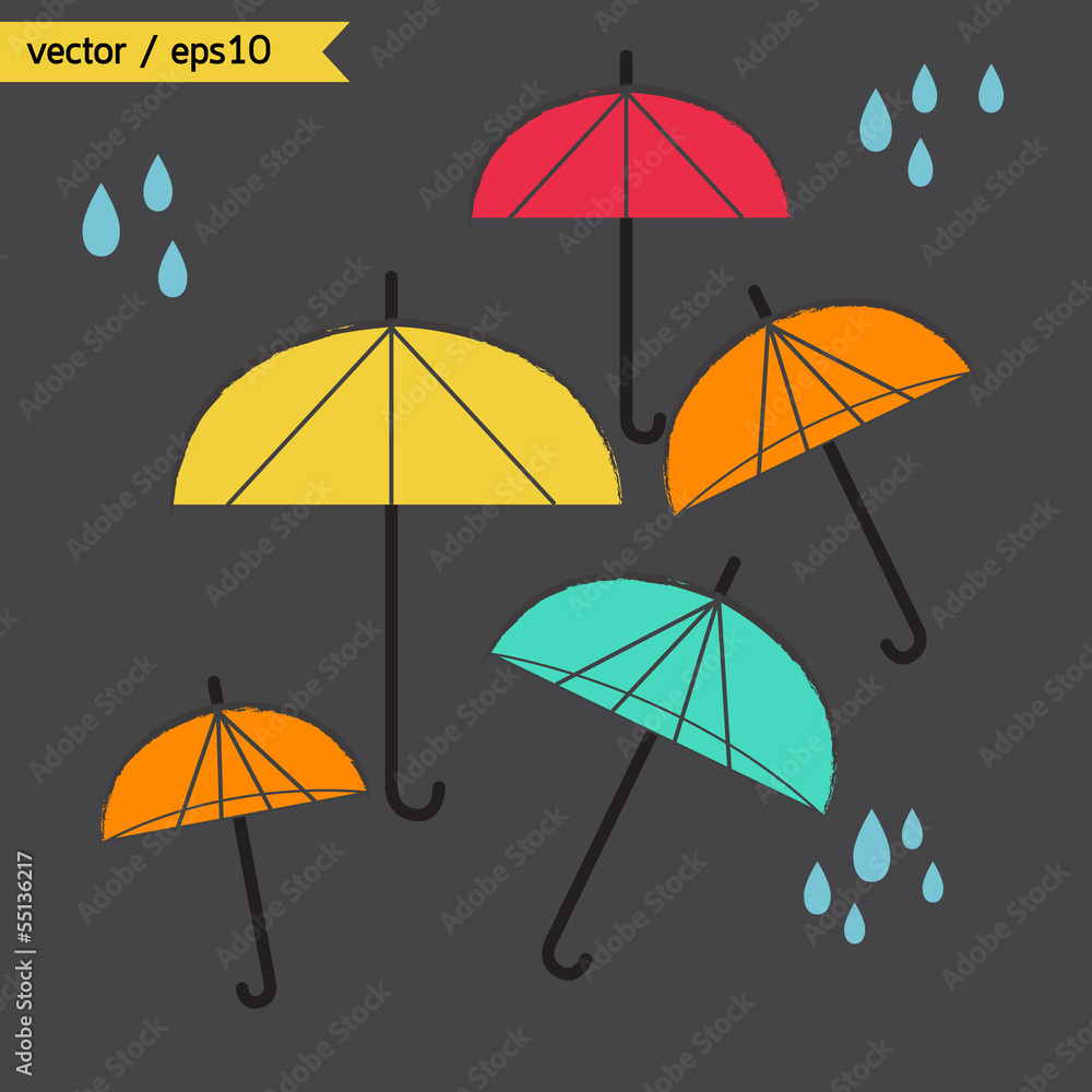 Obraz premium Umbrella weather rainy day. vector. eps10