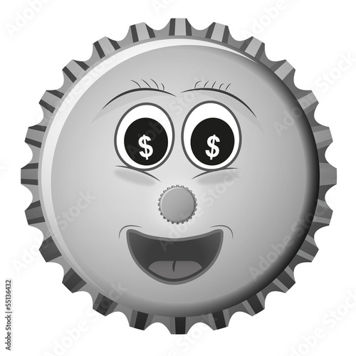 Kronkorken Smiley Dollar