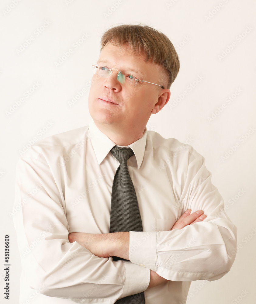 Portrait of man wearing glasses, isolated on white background Portrait of man wearing glasses, isolated on white background