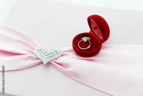 Engagement ring , Pink ribbon and dimon Heart photo