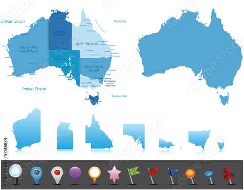 Australia - highly detailed map.Layers used.