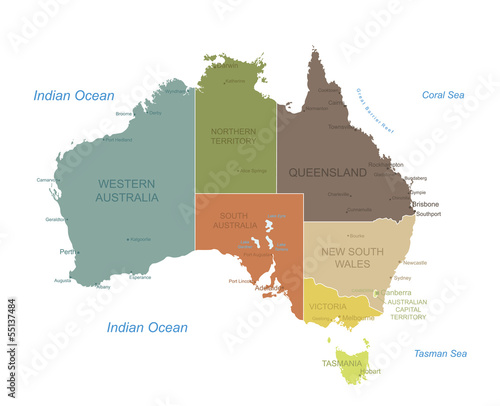 Australia-highly detailed map.Layers used.