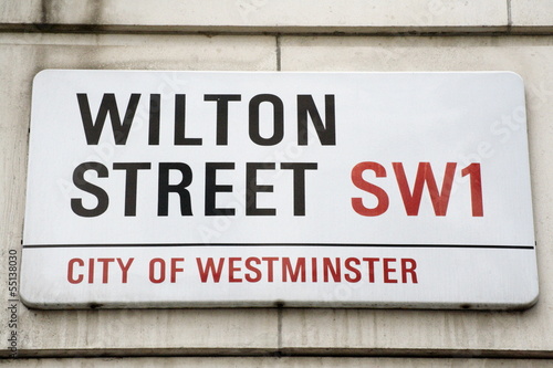Wilton street a famous london road sign