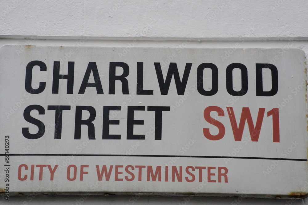 Charleood Street sign in london