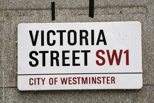 Victoria Street a famous street sign in London photo