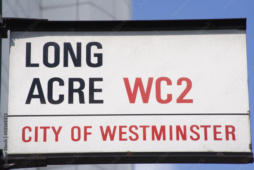 Long Acre street sign a famous london Address Long Acre street sign a famous london Address