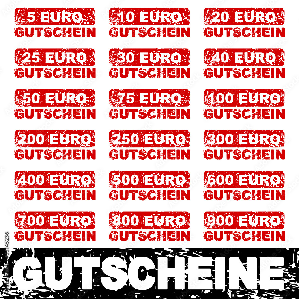 stempel eckig gutscheine 5-900 euro I stempel eckig gutscheine 5-900 euro I