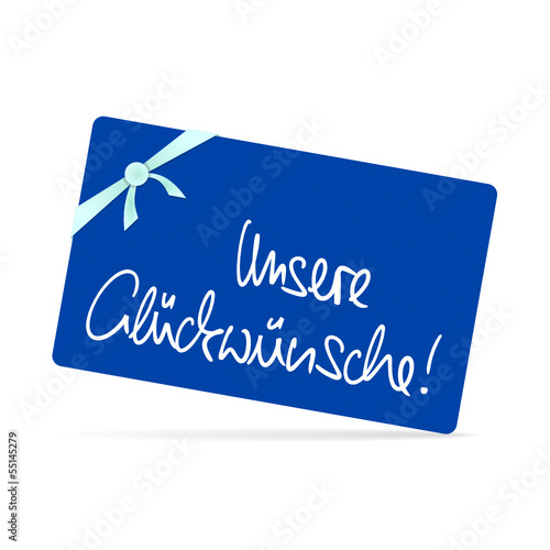umschlag mit schleife unsere glueckwuensche! I