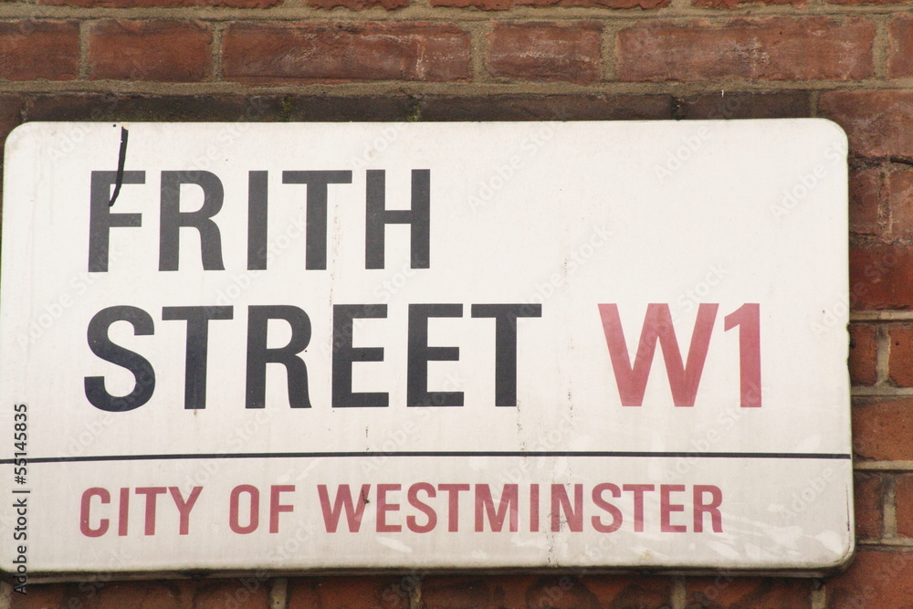 Frith Street sign a famous Address in London Frith Street sign a famous Address in London